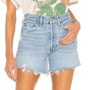 AGolde Parker Long Denim Shorts